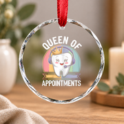Dental Receptionist Queen Dentist Office Gift Decoration Glass Ornament - Material: Circle Glass Ornament