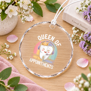 Dental Receptionist Queen Dentist Office Gift Decoration Glass Ornament - Material: Circle Glass Ornament