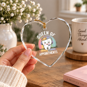 Dental Receptionist Queen Dentist Office Gift Decoration Glass Ornament - Material: Heart Glass Ornament