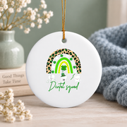 Dental Squad Tooth Shamrock Holiday Gift Decoration Glass Ornament - Material: Circle Ceramic Ornament