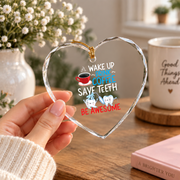 Dentist Dental Assistant Coffee Tooth Gift Decoration Glass Ornament - Material: Heart Glass Ornament
