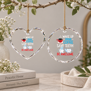 Dentist Dental Assistant Coffee Tooth Gift Decoration Glass Ornament - Material: Heart Glass Ornament