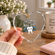 Dentist Tooth Surgeon Funny Gift Dental Care Glass Ornament - Material: Heart Glass Ornament