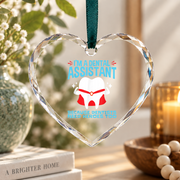 Dentists Need Heroes Too Dental Assistant Gift Glass Ornament - Material: Heart Glass Ornament