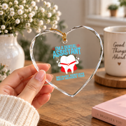 Dentists Need Heroes Too Dental Assistant Gift Glass Ornament - Material: Heart Glass Ornament