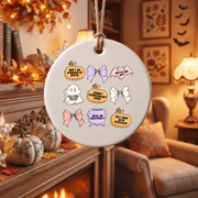 Dermatology Nurse Pumpkin Ghost Halloween Ornament Glass Ornament - Material: Circle Ceramic Ornament