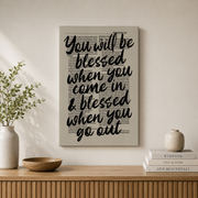 Deuteronomy 28:6 Christian Wall Art, Blessing Scripture Poster - Format: Stretched Canvas