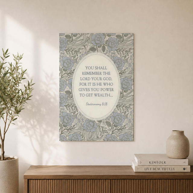 Deuteronomy 8:18 Christian Wall Art, Wealth And Provision Scripture Poster - Format: Unframed Paper Poster