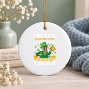 Devil Bring Beer St Patrick's Day Glass Ornament - Material: Circle Ceramic Ornament