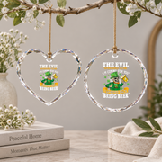 Devil Bring Beer St Patrick's Day Glass Ornament - Material: Heart Glass Ornament