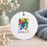 Different Is Beautiful Dabbing Puzzle Ornament Glass Ornament - Material: Circle Ceramic Ornament