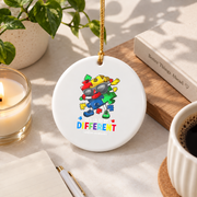 Different Is Beautiful Dabbing Puzzle Ornament Glass Ornament - Material: Circle Ceramic Ornament