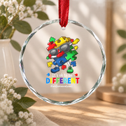 Different Is Beautiful Dabbing Puzzle Ornament Glass Ornament - Material: Circle Glass Ornament