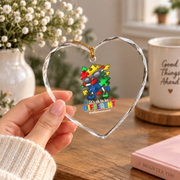Different Is Beautiful Dabbing Puzzle Ornament Glass Ornament - Material: Heart Glass Ornament