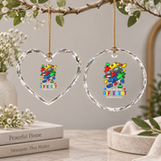 Different Is Beautiful Dabbing Puzzle Ornament Glass Ornament - Material: Heart Glass Ornament