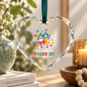 Different Is Beautiful Puzzle Kids Ornament Glass Ornament - Material: Heart Glass Ornament