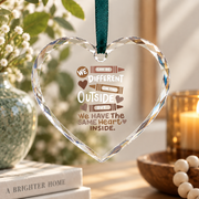 Different Outside Same Heart Unity Glass Ornament - Material: Heart Glass Ornament