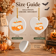 Dog Mom Pumpkin Halloween Ornament with Cute Pet Theme Glass Ornament - Material: Heart Ceramic Ornament