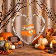 Dog Mom Pumpkin Halloween Ornament with Cute Pet Theme Glass Ornament - Material: Heart Glass Ornament