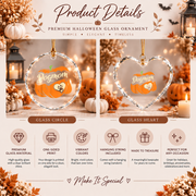 Dog Mom Pumpkin Halloween Ornament with Cute Pet Theme Glass Ornament - Material: Heart Glass Ornament