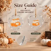 Dog Mom Pumpkin Halloween Ornament with Cute Pet Theme Glass Ornament - Material: Heart Glass Ornament