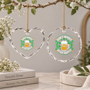 Don't Worry Beer Happy Funny Glass Ornament - Material: Heart Glass Ornament