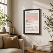 DOPAPRINT Christian Serenity Prayer, Christian Wall Art, Bible Verse Poster, Christian Home Gift, Pink Watercolor Style Painting, Catholic Wall Art Wall Art NO FRAMED POSTER, Wall Art - Format: Black Framed Poster
