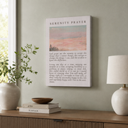 DOPAPRINT Christian Serenity Prayer, Christian Wall Art, Bible Verse Poster, Christian Home Gift, Pink Watercolor Style Painting, Catholic Wall Art Wall Art NO FRAMED POSTER, Wall Art - Format: Stretched Canvas