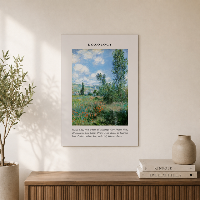 DOPAPRINT Doxology Hymn Vintage Christian Wall Art, Bible Verse Wall Art, Landscape Mural, Christian Print, Pastor Appreciation Gift Wall Art, Modern Wall Decor NO FRAMED POSTER, Wall Art - Format: Unframed Paper Poster