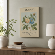 DOPAPRINT Mark 11:24 Prayer Bible Verse Wall Art Roses Flower Scripture Art Print Christian Faith Botanical Floral Poster Poster NO FRAMED POSTER, Wall Art - Format: Stretched Canvas