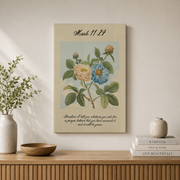 DOPAPRINT Mark 11:24 Prayer Bible Verse Wall Art Roses Flower Scripture Art Print Christian Faith Botanical Floral Poster Poster NO FRAMED POSTER, Wall Art - Format: Stretched Canvas
