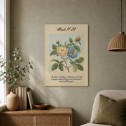 DOPAPRINT Mark 11:24 Prayer Bible Verse Wall Art Roses Flower Scripture Art Print Christian Faith Botanical Floral Poster Poster NO FRAMED POSTER, Wall Art - Format: Unframed Paper Poster