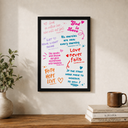 DOPAPRINT Pink Modern Christian Art Christian Wall Art Scripture Wall Art Pink Wall Art Bible Verse Wall Art Coquette Room Decor NO FRAMED POSTER, Wall Art - Format: Black Framed Poster