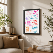 DOPAPRINT Pink Modern Christian Art Christian Wall Art Scripture Wall Art Pink Wall Art Bible Verse Wall Art Coquette Room Decor NO FRAMED POSTER, Wall Art - Format: Black Framed Poster