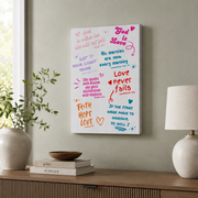 DOPAPRINT Pink Modern Christian Art Christian Wall Art Scripture Wall Art Pink Wall Art Bible Verse Wall Art Coquette Room Decor NO FRAMED POSTER, Wall Art - Format: Stretched Canvas
