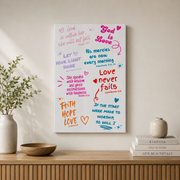 DOPAPRINT Pink Modern Christian Art Christian Wall Art Scripture Wall Art Pink Wall Art Bible Verse Wall Art Coquette Room Decor NO FRAMED POSTER, Wall Art - Format: Stretched Canvas