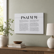 DOPAPRINT Psalm 91 Scripture Wall Art, He Who Dwells In The Shelter, Horizontal Bible Verse Artwork For Your Christian Home Decor Wall Art, Modern Wall Decor NO FRAMED POSTER, Wall Art - Format: Stretched Canvas