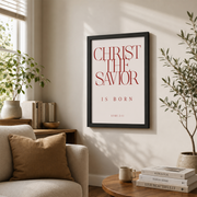 Dopaprint UNFRAMED PAPER POSTER Christ The Savior Is Born Wall Art, Luke 2:11 Bible Verse Chris.Tmas Scripture Decor, Christian Holiday Typography Art - Format: Black Framed Poster