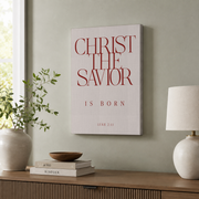 Dopaprint UNFRAMED PAPER POSTER Christ The Savior Is Born Wall Art, Luke 2:11 Bible Verse Chris.Tmas Scripture Decor, Christian Holiday Typography Art - Format: Stretched Canvas