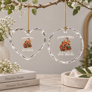 Dragon Reading Book Fantasy Book Lover Glass Ornament - Material: Heart Glass Ornament