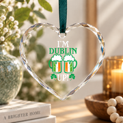 Dublin Irish Beer Drinking Glass Ornament - Material: Heart Glass Ornament