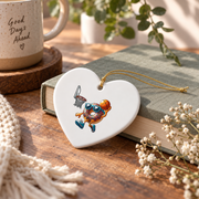 Dunking Donut Basketball Sports Glass Ornament - Material: Heart Ceramic Ornament