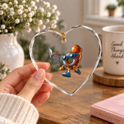 Dunking Donut Basketball Sports Glass Ornament - Material: Heart Glass Ornament