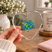Earth Day Sea Turtle Ocean Conservation Glass Ornament - Material: Heart Glass Ornament