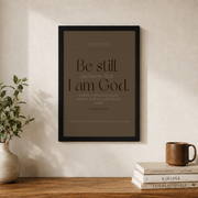 Earth Tone Christian Scripture Wall Art Set, Minimal Faith Prints - Format: Black Framed Poster