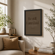 Earth Tone Christian Scripture Wall Art Set, Minimal Faith Prints - Format: Black Framed Poster