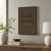 Earth Tone Christian Scripture Wall Art Set, Minimal Faith Prints - Format: Stretched Canvas