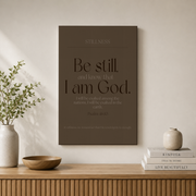 Earth Tone Christian Scripture Wall Art Set, Minimal Faith Prints - Format: Stretched Canvas