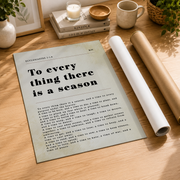 Ecclesiastes 3:1-8 Bible Verse Wall Art Scripture Quotes Christian Decor NO FRAMED POSTER - Format: Rolled Canvas
