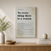 Ecclesiastes 3:1-8 Bible Verse Wall Art Scripture Quotes Christian Decor NO FRAMED POSTER - Format: Stretched Canvas